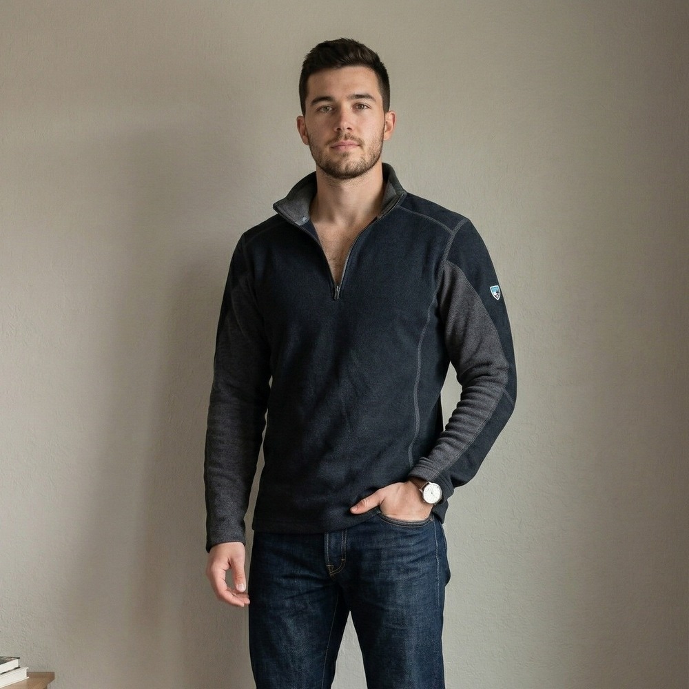 Kuhl Revel 1/4 Zip Fleece Mens Small Navy Blue‎ Sweater Pullover Gorpcore